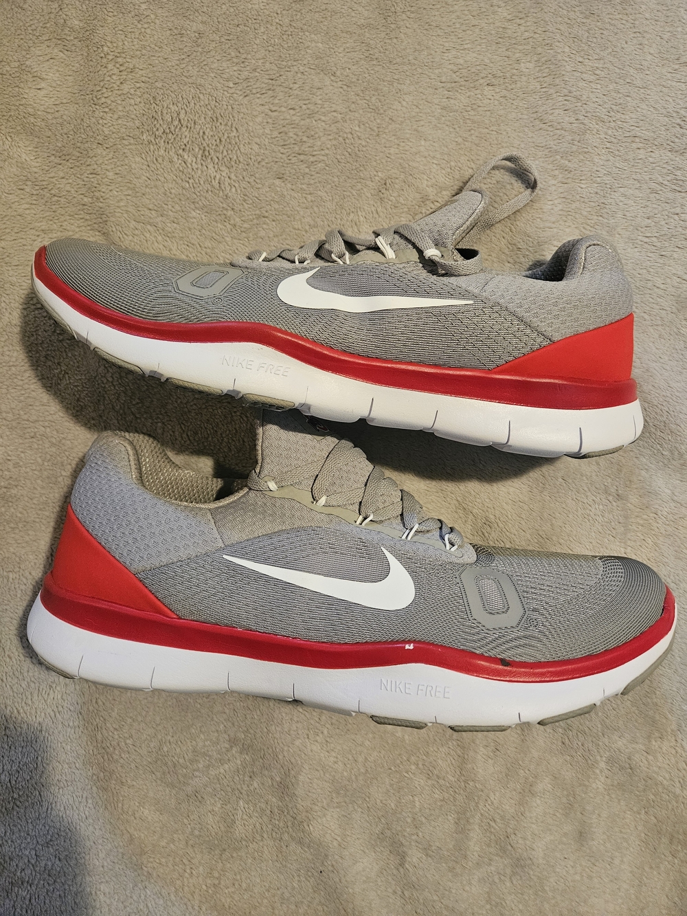 Nike Free Trainer V7 Ohio State Buckeyes Shoes Mens 11 Grey Red 898049-002
